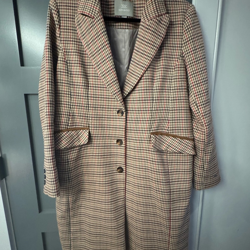 Soia & Kyo Houndstooth Coat (Size L)